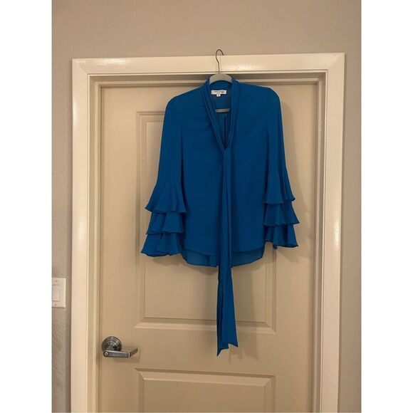 Prabal Gurung Rent The Runway Pre-Loved Blue Bell Sleeve Blouse 8 $398 - Picture 4 of 6